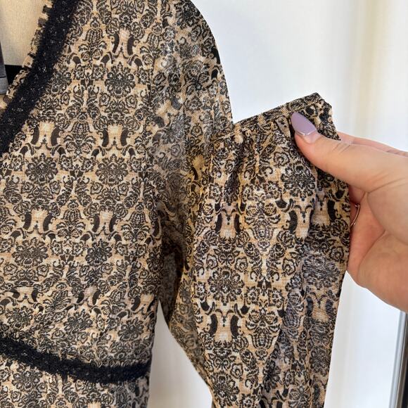 Y2K Babydoll Witchy Dark Romantic Fairy Goth Stretchy Date Night Top Small - Picture 5 of 8